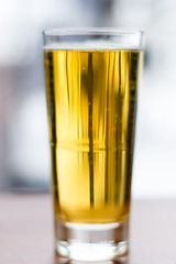 Reflections in a glass of beer 