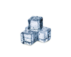 ice cubes on white background