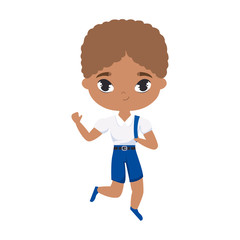 cute little student boy afro avatar character