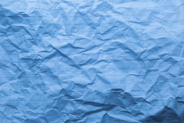 Obraz premium crumpled of blue blank paper with line
