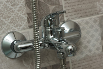 shower mixer close up. watering can shower