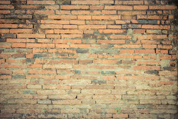 Old red brick wall texture