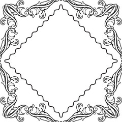 Beautiful ornament, wreath frame with elegant flower, invitation card. Vector