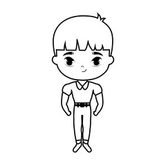 cute little student boy avatar character