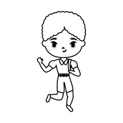cute little student boy avatar character