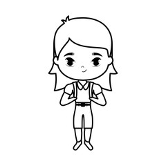 cute little student girl avatar character