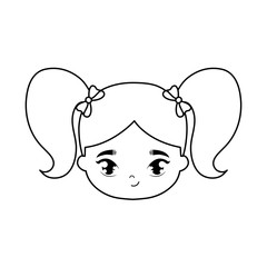 head of cute little girl avatar character