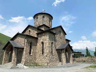 Fototapeta na wymiar Fiagdon, Russia, North Ossetia. Khidikus. Alan dormition male monastery. Cathedral of the Iberian (Mozdok) icon of the mother of God