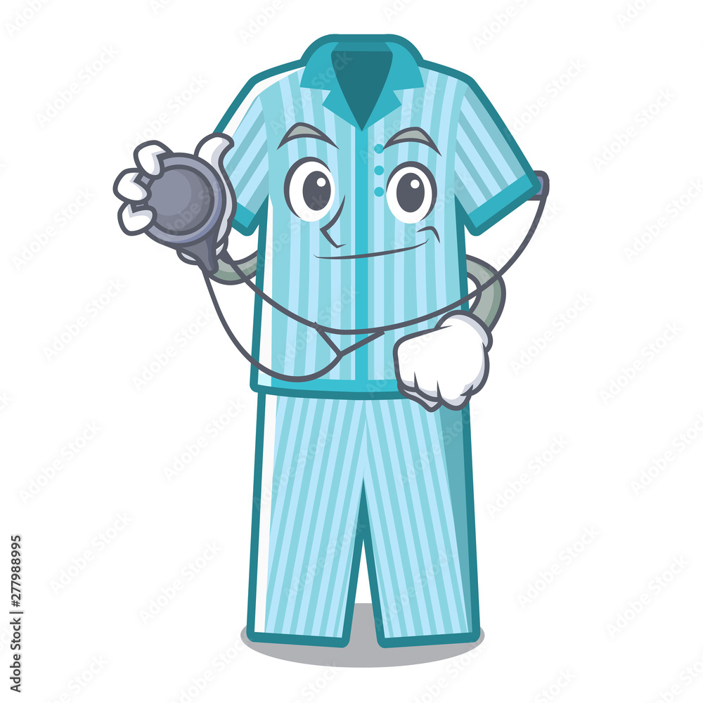 Sticker Doctor pyjamas isolated on in the character