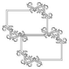 Beautiful floral frame, elegant invitation card. Vector