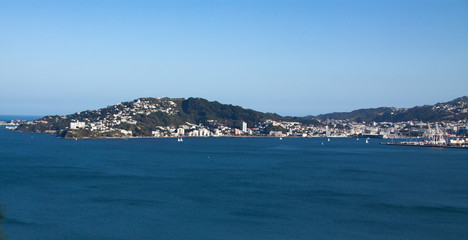 Fototapeta na wymiar The harbor in New Zealand's capital city WEllington