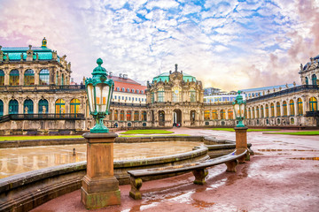 Fototapeta na wymiar Zwinger Palace in historical center of the old city of Dresden. Saxony, Germany.