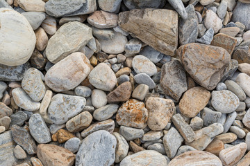Rocks and pebbles on the Shoreline