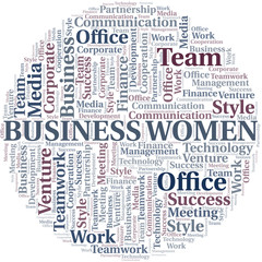 Obraz premium Business Women word cloud. Collage made with text only.