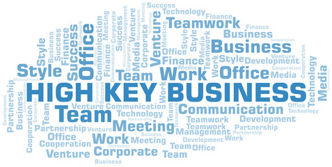 Fototapeta premium High Key Business word cloud. Collage made with text only.