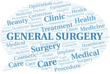 General Surgery word cloud vector made with text only.