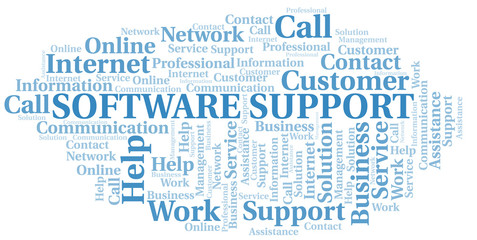 Obraz premium Software Support word cloud vector made with text only.