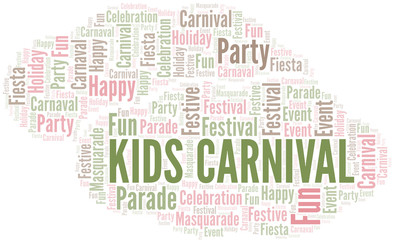 Fototapeta premium Kids Carnival word cloud vector made with text only.