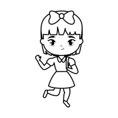 cute little student girl avatar character