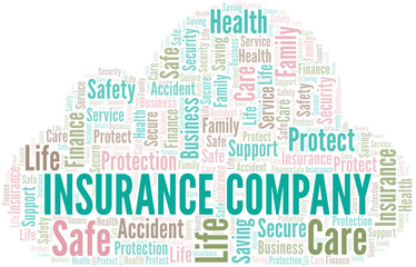 Obraz premium Insurance Company word cloud vector made with text only.