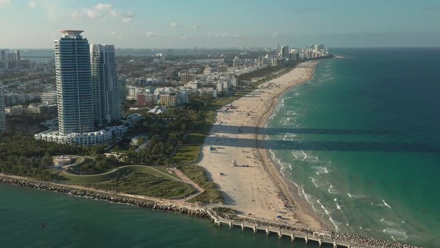 Aerial view of South Beach, Florida