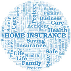 Home Insurance word cloud vector made with text only.