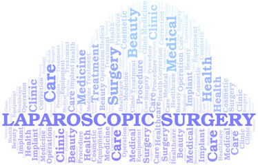 Fototapeta premium Laparoscopic Surgery word cloud vector made with text only.
