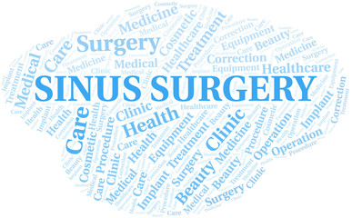 Sinus Surgery word cloud vector made with text only.