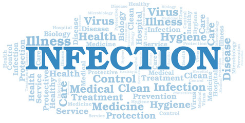 Obraz premium Infection word cloud vector made with text only.