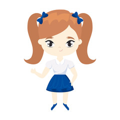 cute little student girl avatar character