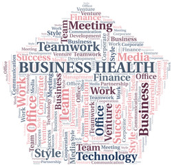 Fototapeta premium Business Health word cloud. Collage made with text only.