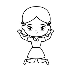 Fototapeta premium cute little student girl avatar character