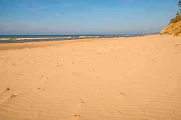 Fototapeta na wymiar beach of the Baltic Sea in Orzechowo, Poland