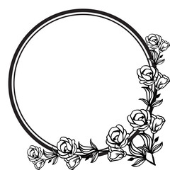 Cute flower and various leaves, modern style for card. Vector