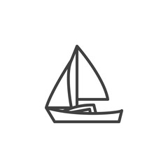 Sailing boat line icon. Ship linear style sign for mobile concept and web design. Sail Boat outline vector icon. Symbol, logo illustration. Vector graphics