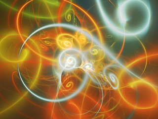 Obraz premium orange abstract fractal background 3d rendering illustration
