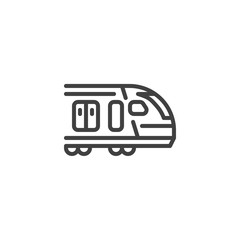 High speed train line icon. linear style sign for mobile concept and web design. Express train outline vector icon. Symbol, logo illustration. Vector graphics