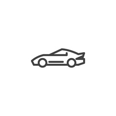 Coupe car line icon. linear style sign for mobile concept and web design. Sports car outline vector icon. Symbol, logo illustration. Vector graphics