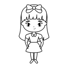 cute little student girl avatar character