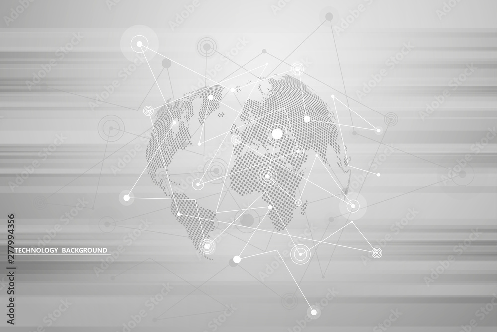 Poster abstract background technology and science graphic design. connecting dots and lines.internet connec