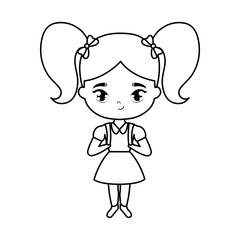 cute little student girl avatar character