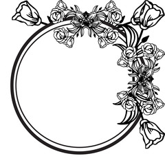 Floral frame elegant, various birthday of greeting card. Vector