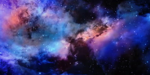 Star and nebular and galaxy background