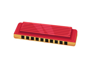 Copper mouth organ. Vector illustration on white background.