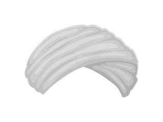 Gray low turban. Vector illustration on white background.