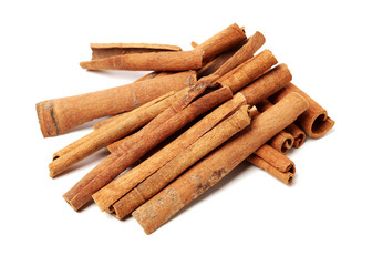 Cinnamon on a white background