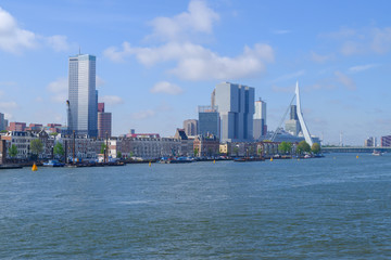 Fototapeta premium Rotterdam, South Holland, The Netherlands - May 5 2019: Archirecture of the city on the streets, Holland