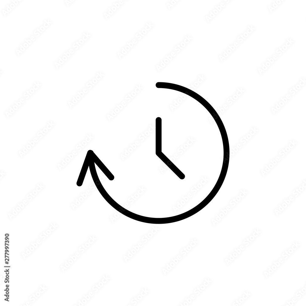 Poster clockwise rotation icon. simple thin line, outline vector of time icons for ui and ux, website or mo
