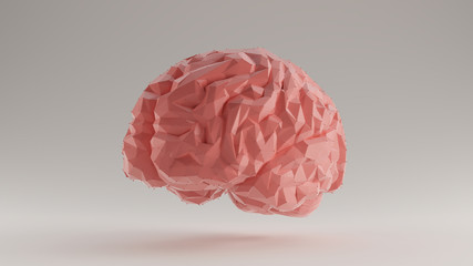 Brain Pink Futuristic Artificial Intelligence Polygon 3 Quarter Front Left View 3d illustration 3d render