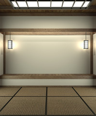 Designed specifically in Japanese style, empty room. 3D rendering